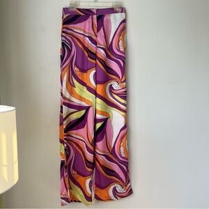 Princess Polly Nellie Retro Marble Print Silky Satin Wide Leg Pants 4